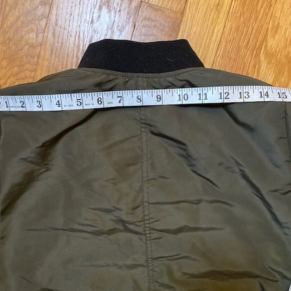 H&M DIVIDED Womens Size 8 Olive Green Bomber Style Mid Length Coat - Picture 11 of 12